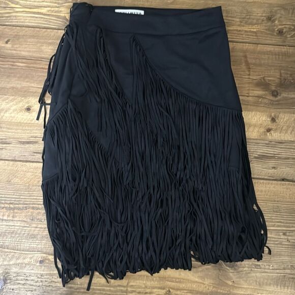 Idyllwind Womens Stylish Fringe Skirt - Black - Picture 1 of 6